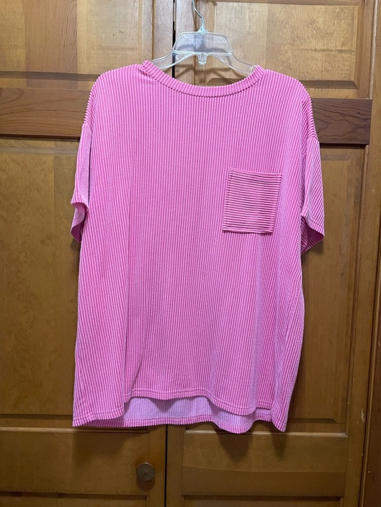 Pink Ribbed Pocket Shirt - Picture 2 of 3